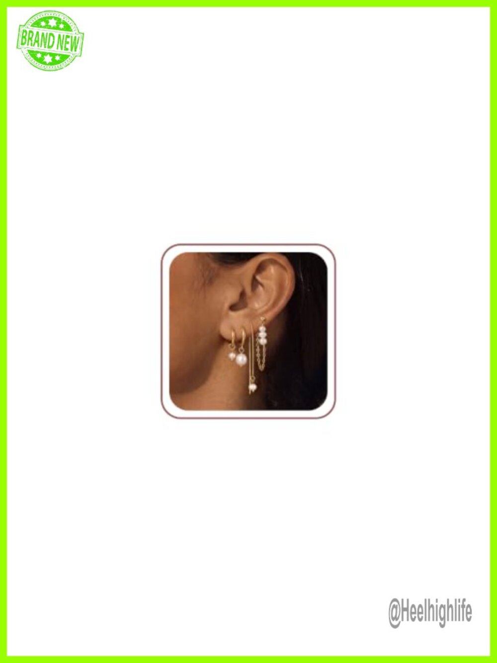 14K Gold Plated Pearl Earring Set Hoop Stud Dangle Stackable Jewelry